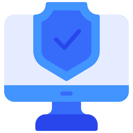 Monitor shield security computer icon Monitor shield security computer icon