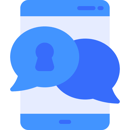 Smartphone padlock smartphone speech bubble icon Smartphone padlock smartphone speech bubble icon