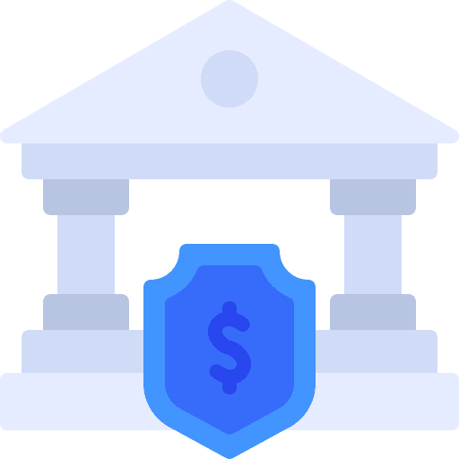 Bank protection shield banking icon Bank protection shield banking icon