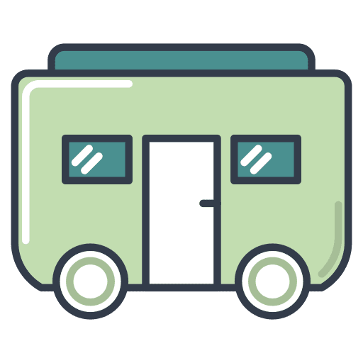 Caravan adventure transport travel icon