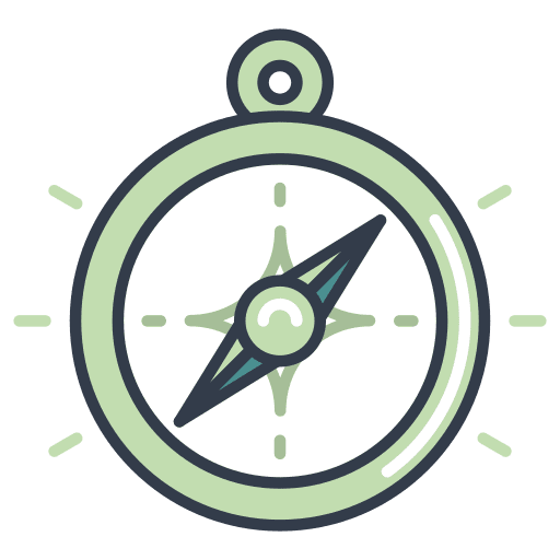 Compass cardinal points direction travel icon