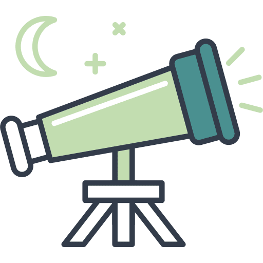 Telescope astronomy observation tool icon