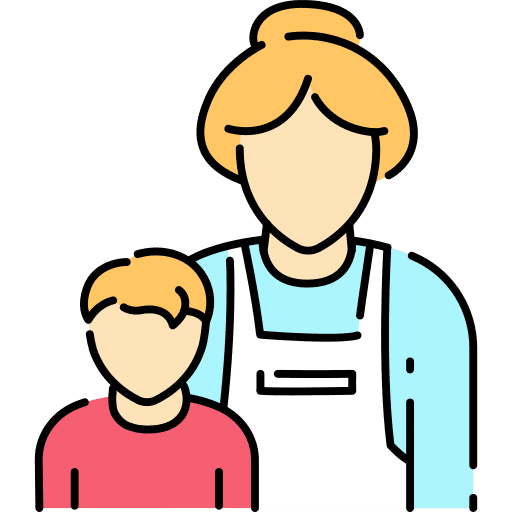 Single mother son human mother icon