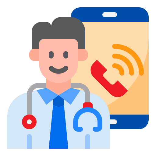 Doctor hospital communications mobile phone icon