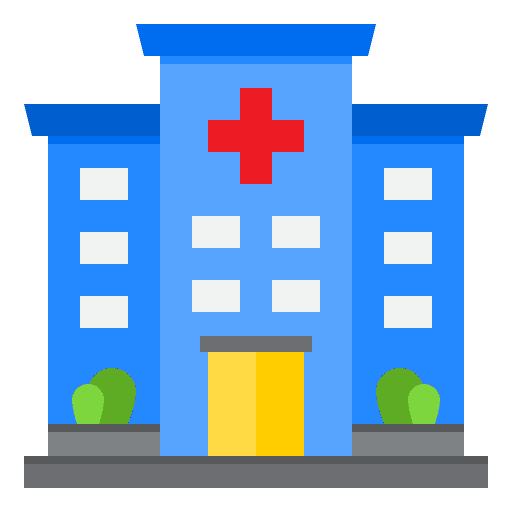 Hospital nursing healthcare and medical hospital icon