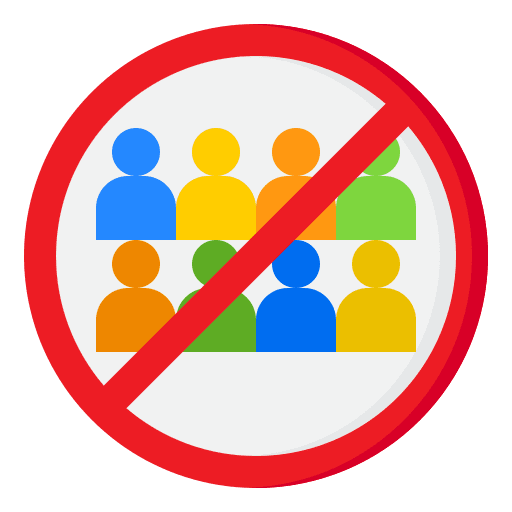 No group keep distance coronavirus spreading icon
