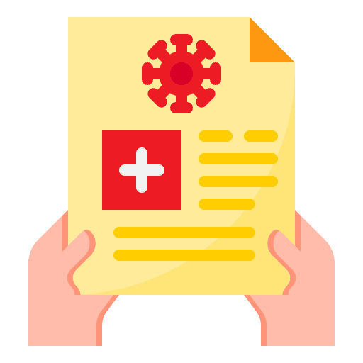 Report positive covid 19 coronavirus icon