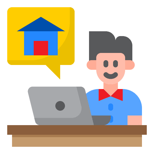 Work from home jobs man freelance icon