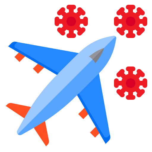 Airplane virus flight airplane icon