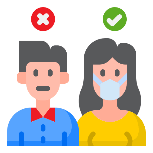 Face mask covid 19 healthcare and medical man icon
