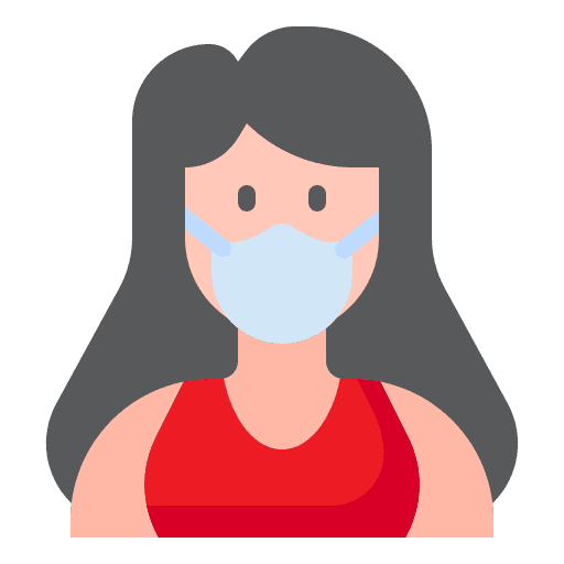Face mask safety woman coronavirus icon