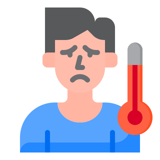 High temperature healthcare and medical high temperature virus icon