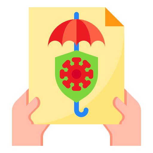 Insurance virus umbrella covid 19 icon