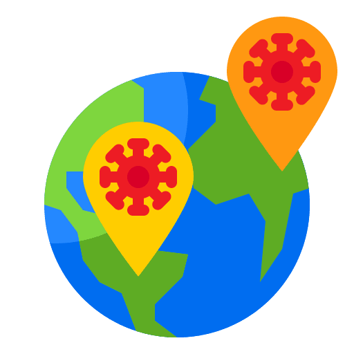 Location coronavirus outbreak virus icon