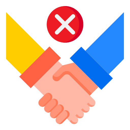 No handshake covid 19 signaling virus transmission icon