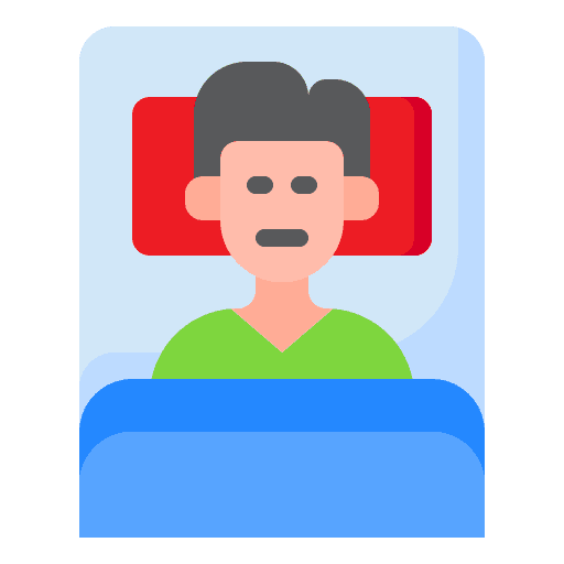 Patient healthcare and medical patient bed icon
