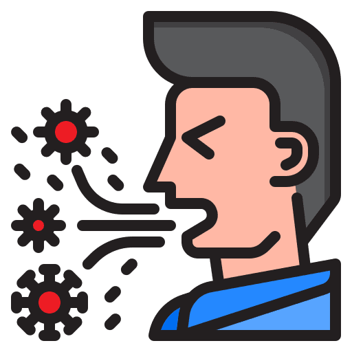 Cough spread breath health and care icon