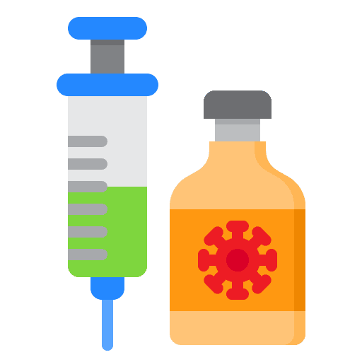Syringe vaccine health and care covid 19 icon