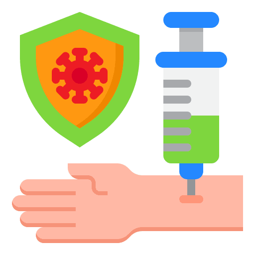 Vaccine protected healthcare and medical syringe icon