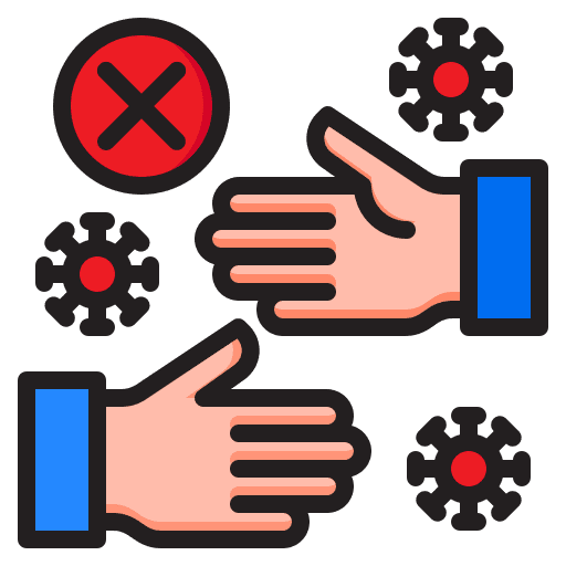Do not touch handshake virus transmission healthcare and medical icon Do not touch handshake virus transmission healthcare and medical icon