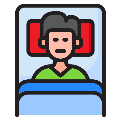 Patient sick bed sickness icon Patient sick bed sickness icon