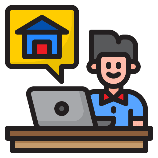 Work from home worker jobs office icon Work from home worker jobs office icon