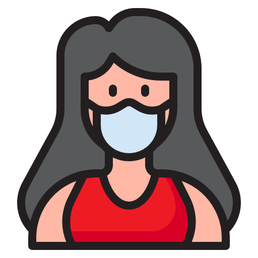 Face mask covid 19 woman healthcare and medical icon Face mask covid 19 woman healthcare and medical icon