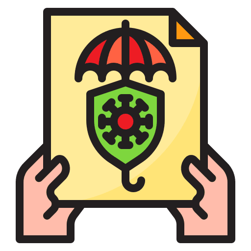 Insurance umbrella healthcare and medical coronavirus icon Insurance umbrella healthcare and medical coronavirus icon