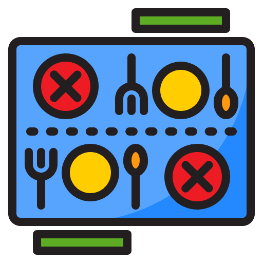 Table new normality food food and restaurant icon Table new normality food food and restaurant icon