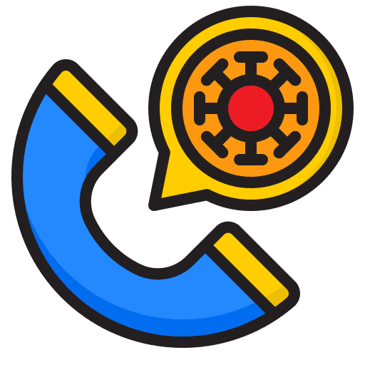 Telephone call covid 19 virus healthcare and medical icon Telephone call covid 19 virus healthcare and medical icon
