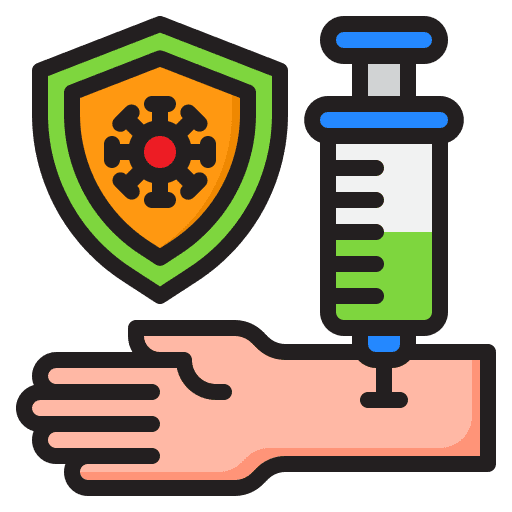 Vaccine coronavirus shield syringe icon Vaccine coronavirus shield syringe icon