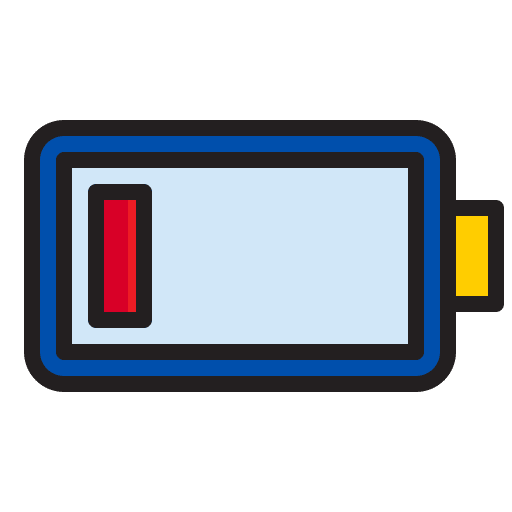 Low battery electronics technology battery status icon Low battery electronics technology battery status icon