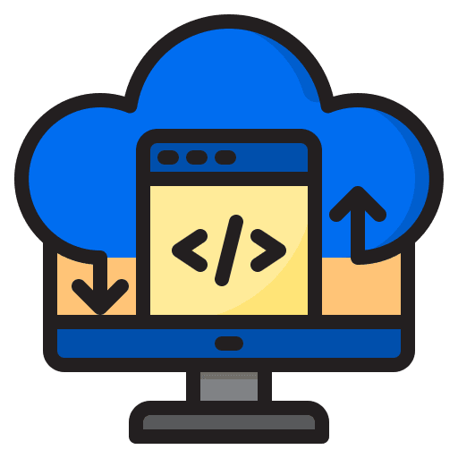 Cloud service server website seo and web icon