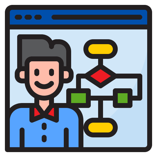 Programmer programmer structure flow chart icon Programmer programmer structure flow chart icon