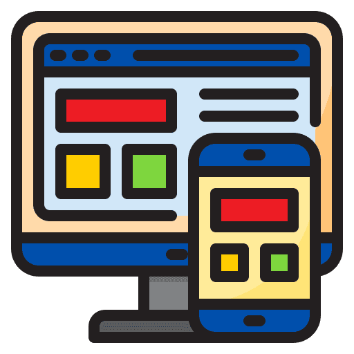 Web design responsive design development seo and web icon