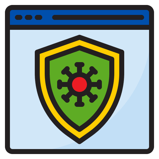 Antivirus protection computer virus icon Antivirus protection computer virus icon