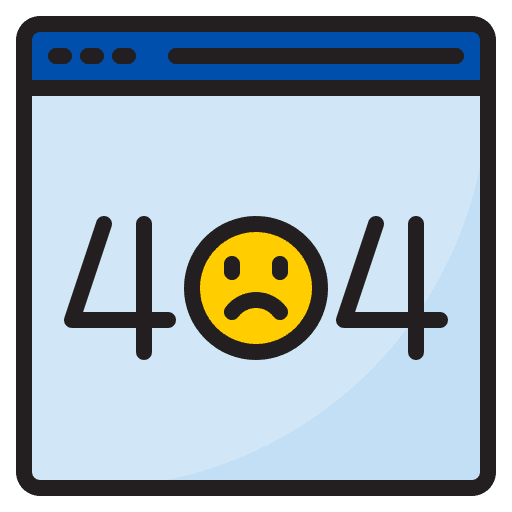 Error 404 page not found coding browser icon Error 404 page not found coding browser icon