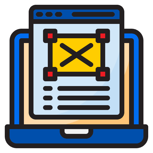 Web design website laptop development icon Web design website laptop development icon