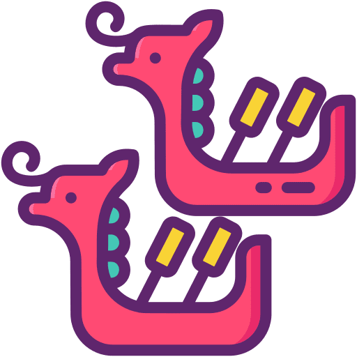 Dragon boat transportation cultures race icon