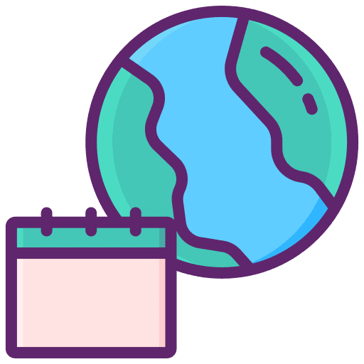 Earth day world environment day time and date schedule icon