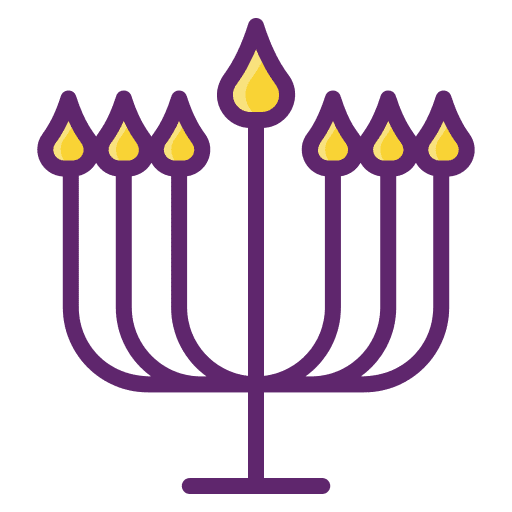 Hanukkah jew traditional menorah icon