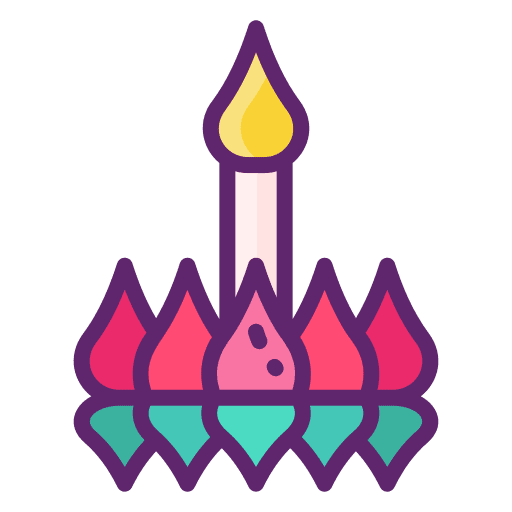 Loy krathong cultures festival candle icon
