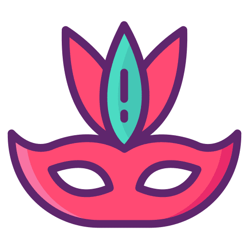 Mardi gras eye mask birthday and party celebration icon