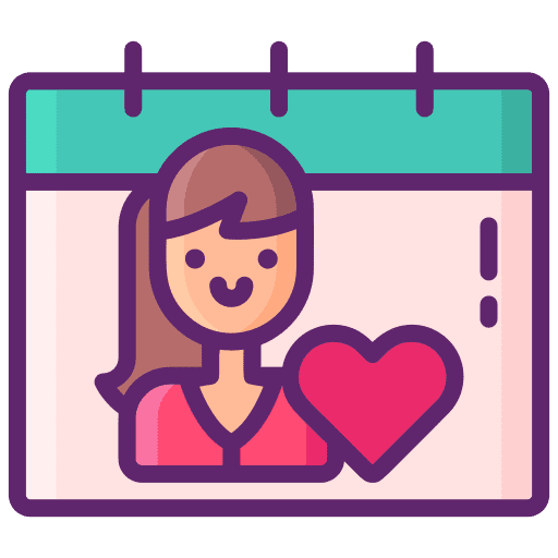 Mothers day time caucasian calendar icon
