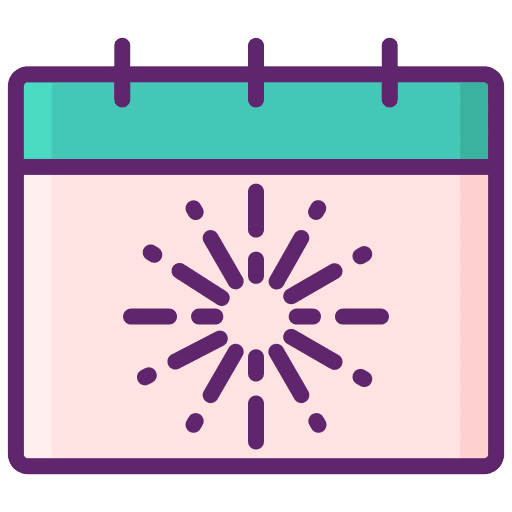 New year firework schedule party icon