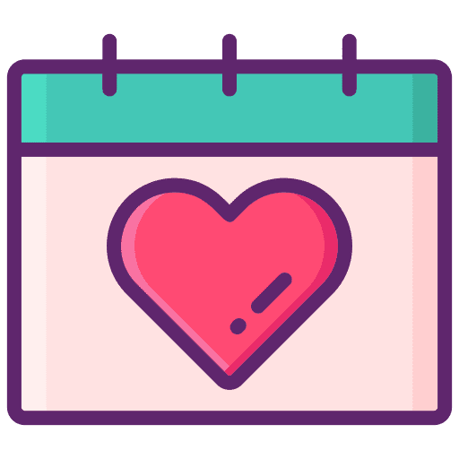 Valentines day date calendar love icon