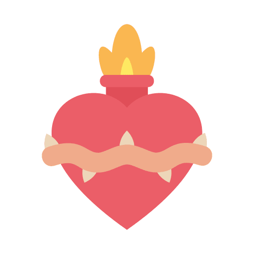 Sacred heart cultures christian fire icon