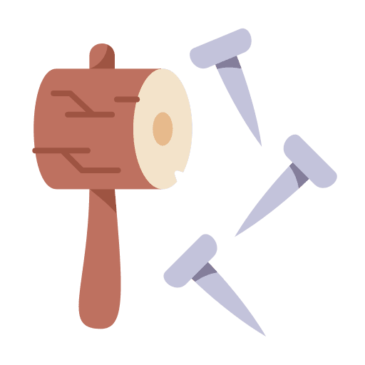 Hammer hammer nails construction and tools icon