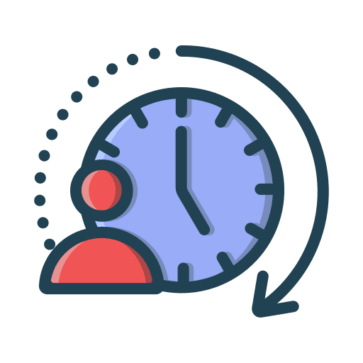 Working hours time management clock working hours icon
