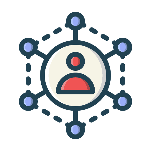 Networking collaboration connection user icon Networking collaboration connection user icon